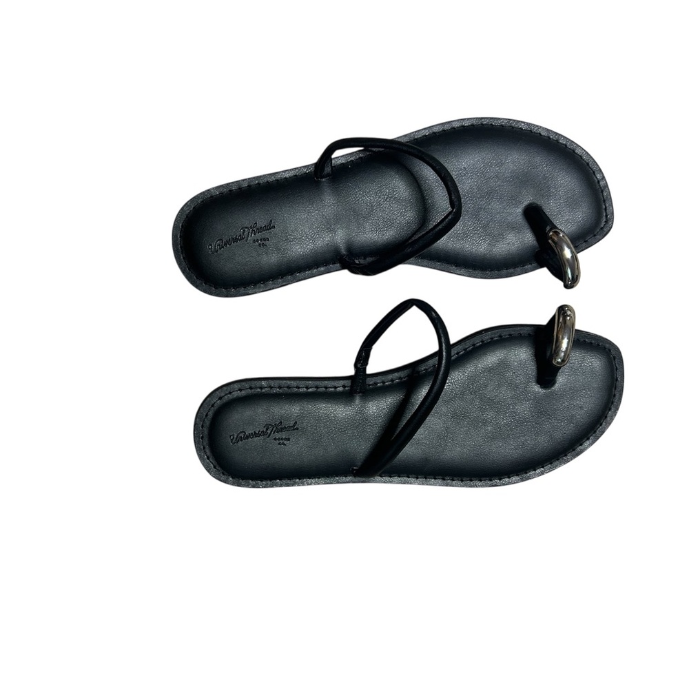 Universal Thread Black Toe Ring Sandals | Minimal… - image 2